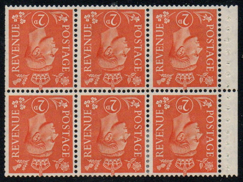 GB KGVI QB30a (P) Booklet Pane Inverted Watermark VLMM 