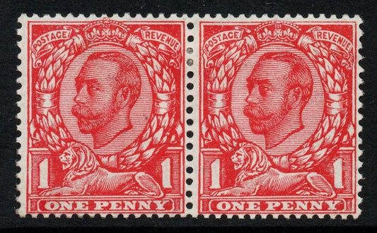 GB KGV SG350a Pair with and without Crown VLMM Scarce as such (AM411)