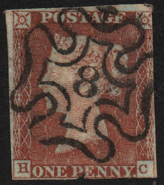 GB QV 1841 SG8m with No 8 in Cross H-C. "Nick" in stamp centre bottom (AM557)