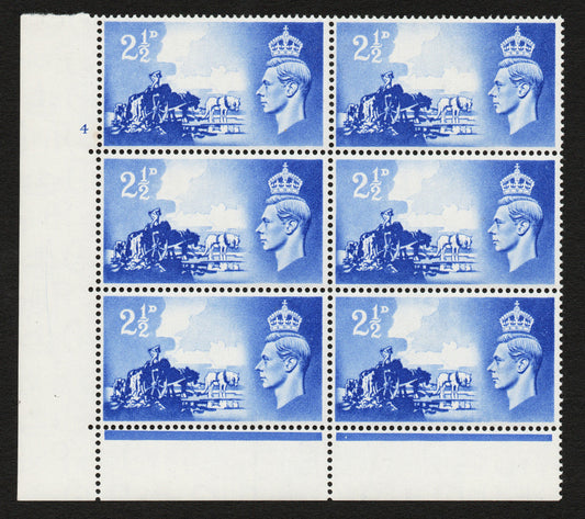 1948 SG C2  2½d Channel Islands Cyl Cylinder 4 No Dot perf type 6B U/M 