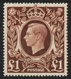 GB KGVI SG478c £1 Brown UNMOUNTED MINT (AM753)