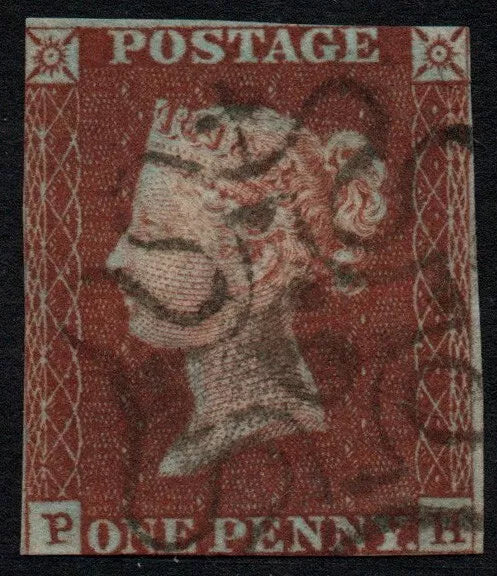 GB 1841 QV SG8m 1d Red with 6 in Maltese Cross.