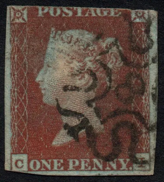 GB 1841 QV SG8m 1d Red with 8 in Maltese Cross. 