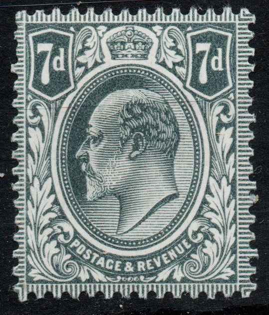 GB Edw VII 1910 SG249a 7d Deep Grey/Black Unmounted Mint