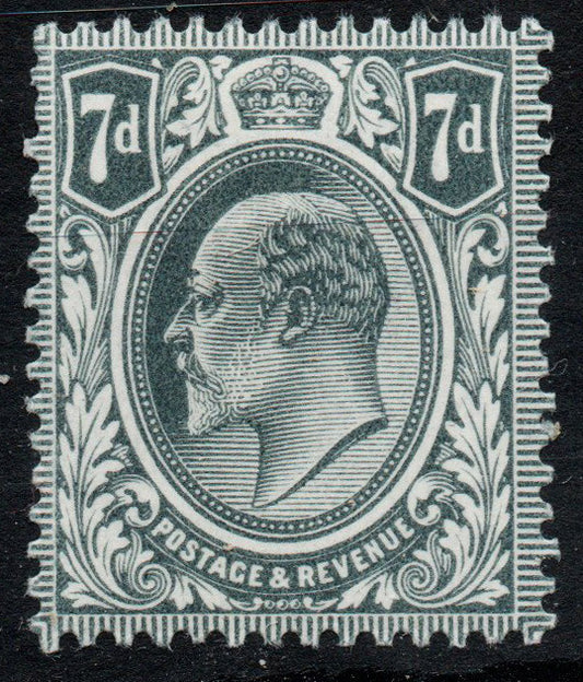 GB Edw VII 1910 SG249a 7d Deep Grey/Black Unmounted Mint