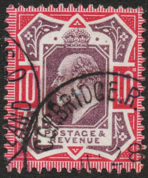 GB KEVII SG254 10d Dull Purp &amp; Carmine Lovely CDS Clean back Very Fine Used