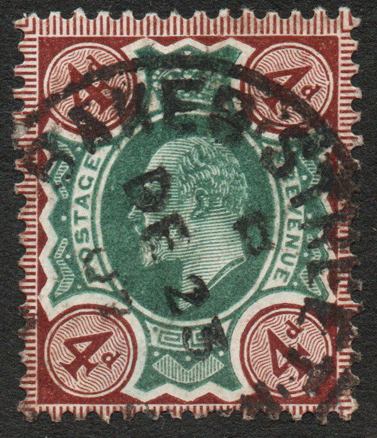 GB KEVII  1906 SG236 Green & Chocolate Brown with Clear Baker Street CDS (AM625)