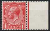 GB KGV SG357 1d Brt Scarlet N16 (2) Variety/Error NO Watermark with RPS Certificate (AM721)