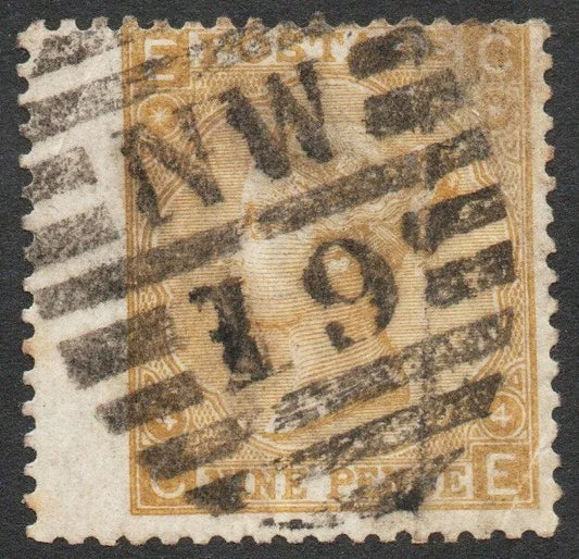 1867 QV SG110 9d Straw. Plate 4 C-E Wing Margin