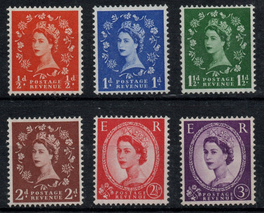 GB 1957 SG561-66 Graphite Lines Wilding issue. Perfect U/M MNH (AM772)