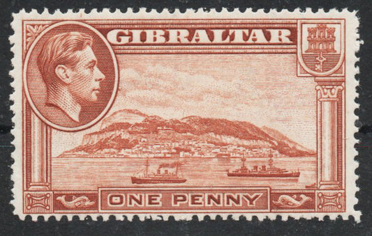 Gibraltar 1938-51 SG122 1d Yellow-Brown Perf 14 Unmounted Mint (AM792)