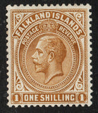 1912 Falklands Islands SG65 1/- Light Bistre-Brown LMM   (AM863)