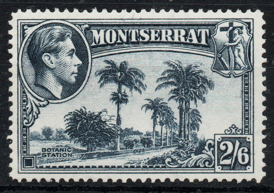 1943 Montserrat SG109a 2/6d Slate-Blue Perf 14 VLMM 