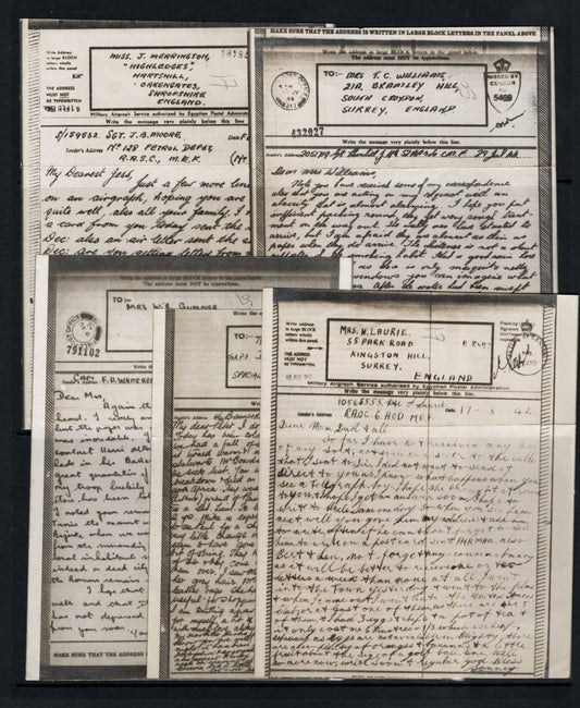 WWII Unchecked Selection of 5 RAF Airgraphs