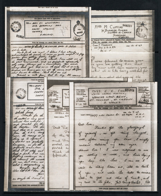 WWII Unchecked Selection of 5 RAF Airgraphs