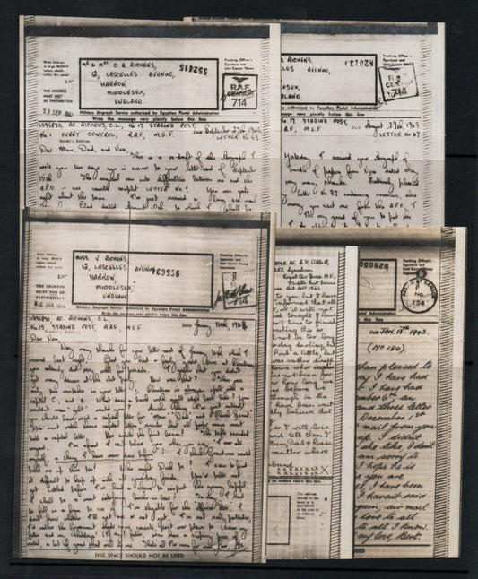 WWII Unchecked Selection of RAF Airgraphs