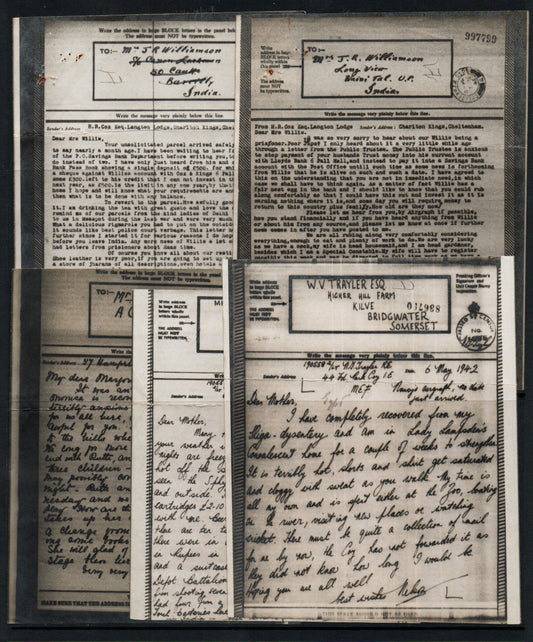 GB WWII Unchecked Selection of 5 RAF Airgraphs a couple to same person (BH9)