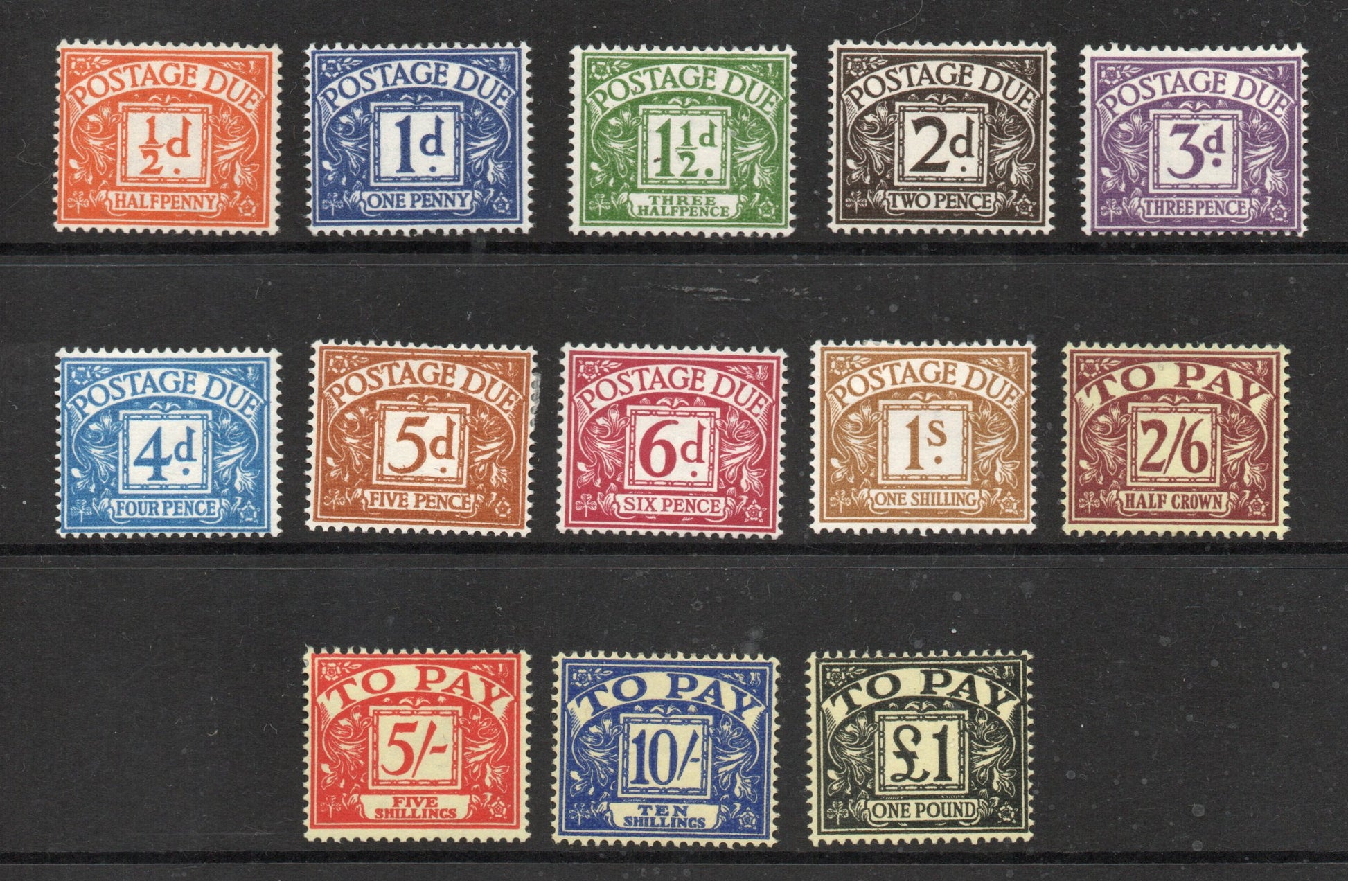 1959-63 SGD56-D68 Set of 13 Postage Dues Mult Crowns Wmk M/M 