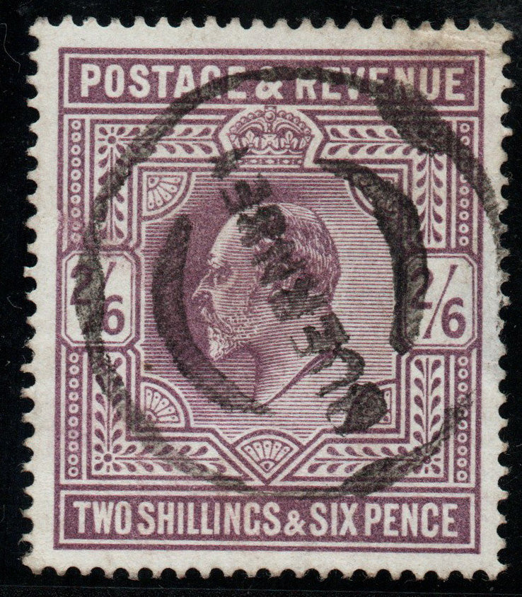 1902-11 KEVII SG315 2/6d Guernsey Double Circle Handstamp Very Good Used