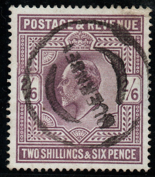 1902-11 KEVII SG315 2/6d Guernsey Double Circle Handstamp Very Good Used