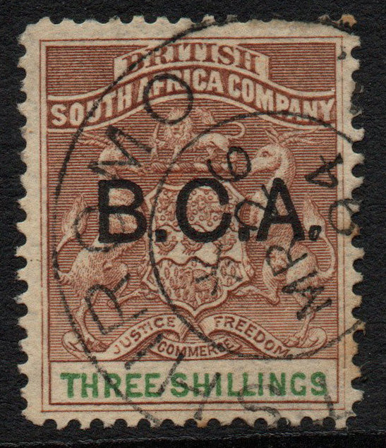 Nyasaland/Malawi 1895 BCA SG10 - 3/- brown & green VFU 