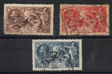 GB KGV 1934 SG450-2 Re-Engraved seahorses set of three, good used (DE061)