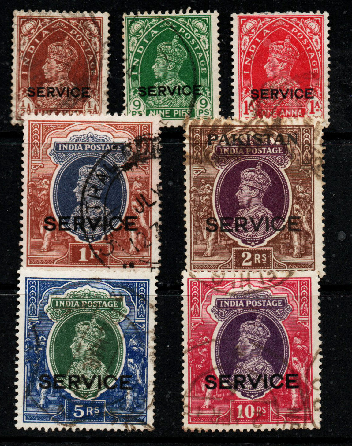 India 1937 KGVI Officials SGO013 - SGO141 Good Used Full Set