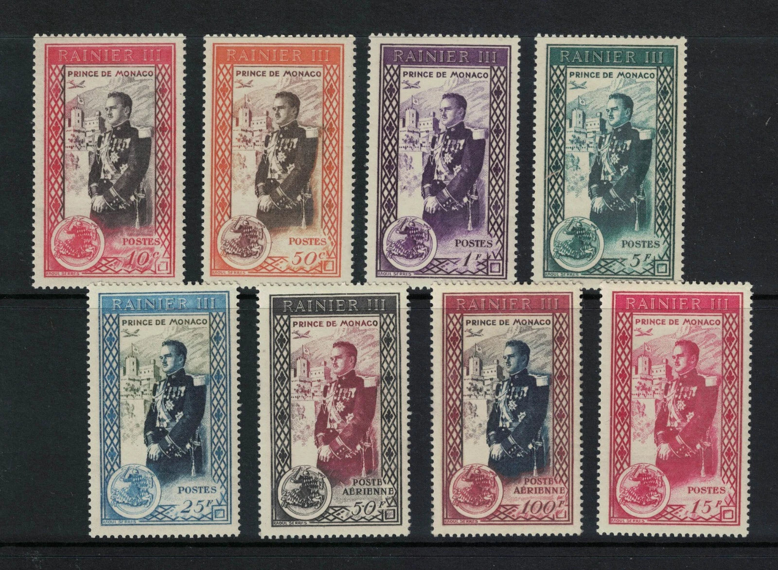 1950 Monaco SG417-24 Accession of Prince Ranier III. Full Set of 8.