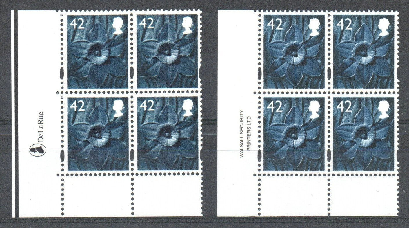 GB 2005 SGW102 42p Corner pairs both Printers U/M 