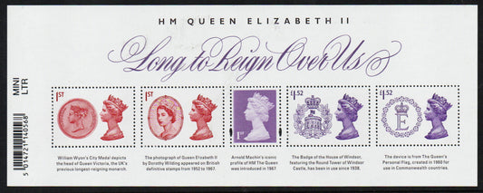 GB QEII 2015 MS3747 Long to Reign Over Us Miniature Sheet U/M 