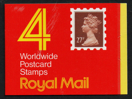 GB 1998 SG GF1 window booklet 4 x 27p Airmail Round Tab Code T MNH U/M  (FF043)