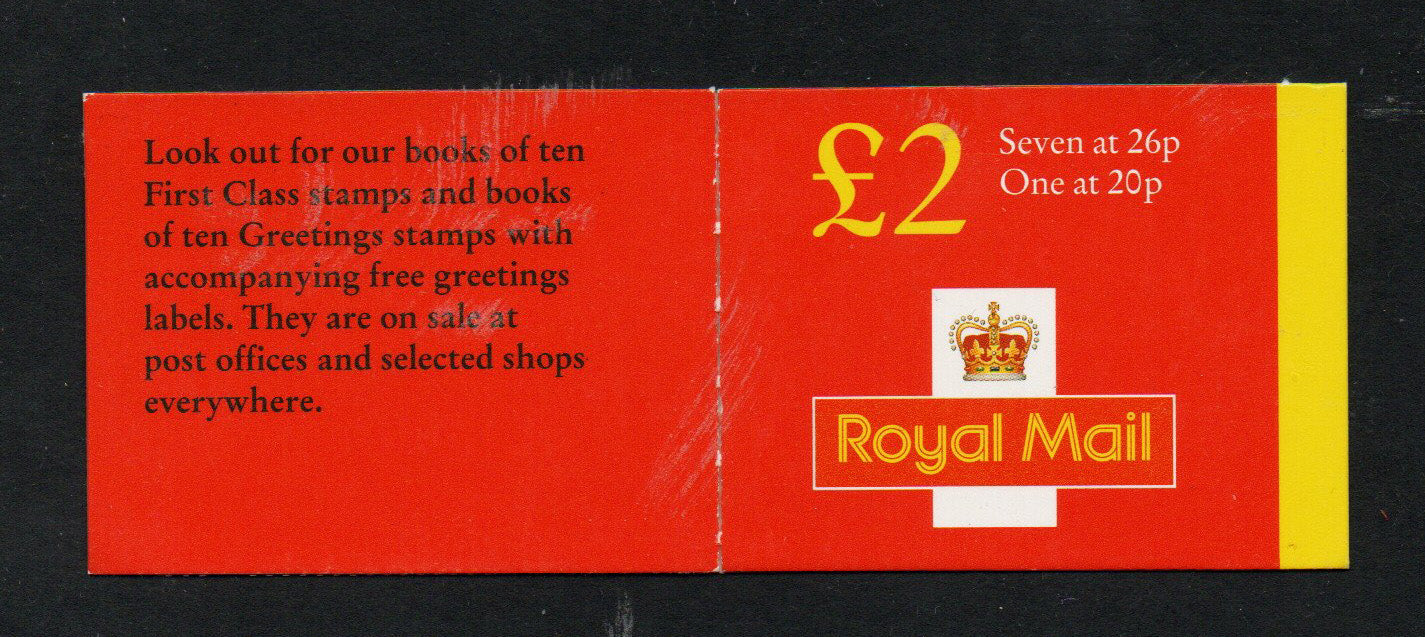 GB 1998 SG FW10 £2 Booklet with Pane Y16851, No Tab, MNH U/M