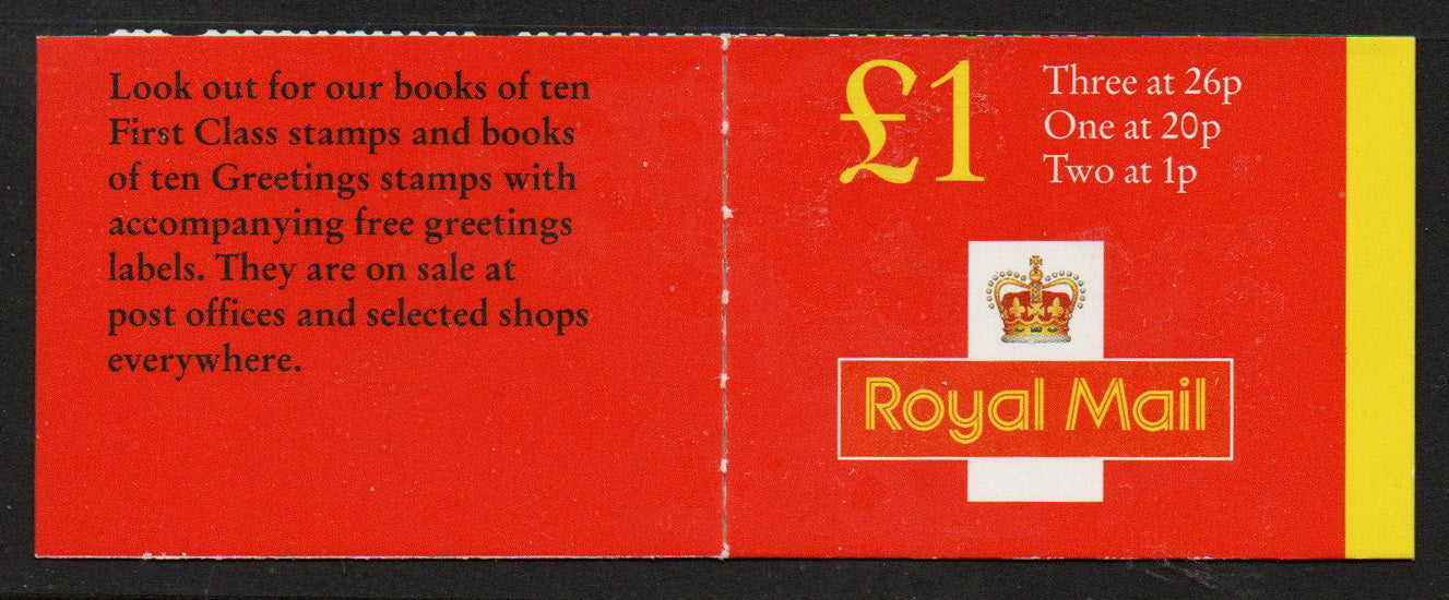 GB 1996 SG FH40 £1 Booklet with Pane Y1775, No Tab, MNH U/M