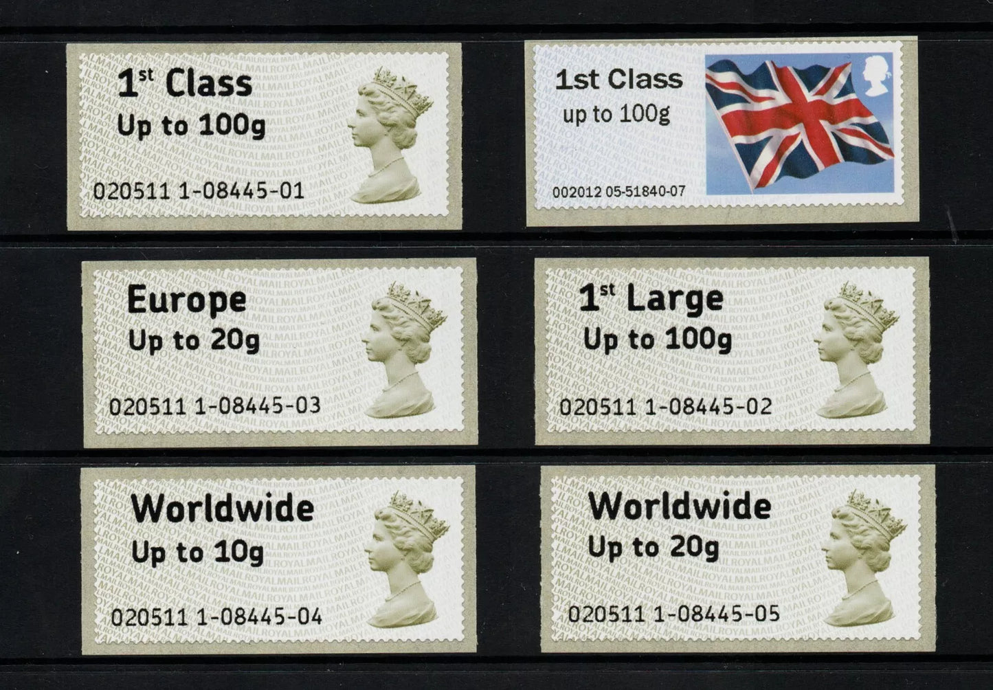 GB QEII 2009 Post and Go PG1 with 2012 Post & Go 8 U/M MNH (FF059)