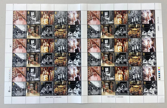 GB 2003 SG2368-77 Coronation in FULL SHEETS of 60 1st Face Value alone £100+