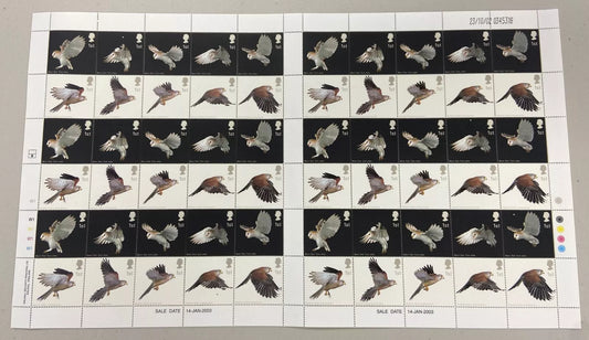 GB 2003 SG2327-36 Birds in FULL SHEET of 60 x 1st Face Value alone over £100