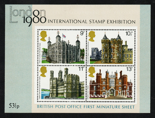 GB QEII SGMS1058d 53p Britains 1st Miniature Sheet London 1980 Perfect Mint 