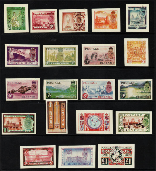 GB KGVI Geniality Essay Imperf set on Thin Card Complete.