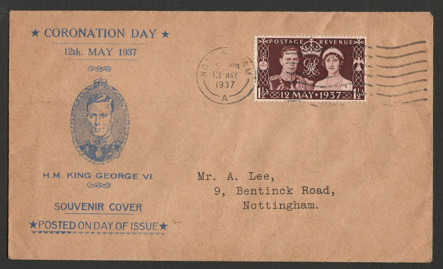 GB 1937 KGVI Coronation FDC/Souvenir Cover. Unopened 