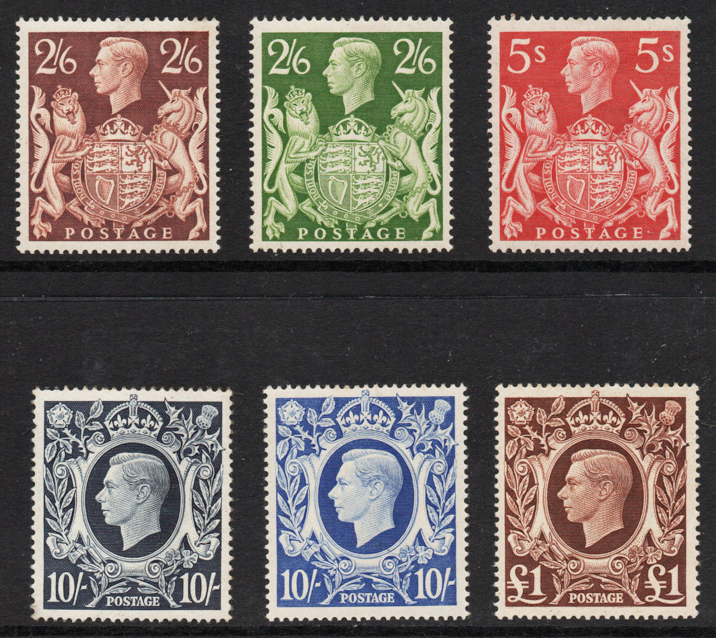 1936-48 GB KGVI SG476-78c Set Very Lightly Mounted Mint