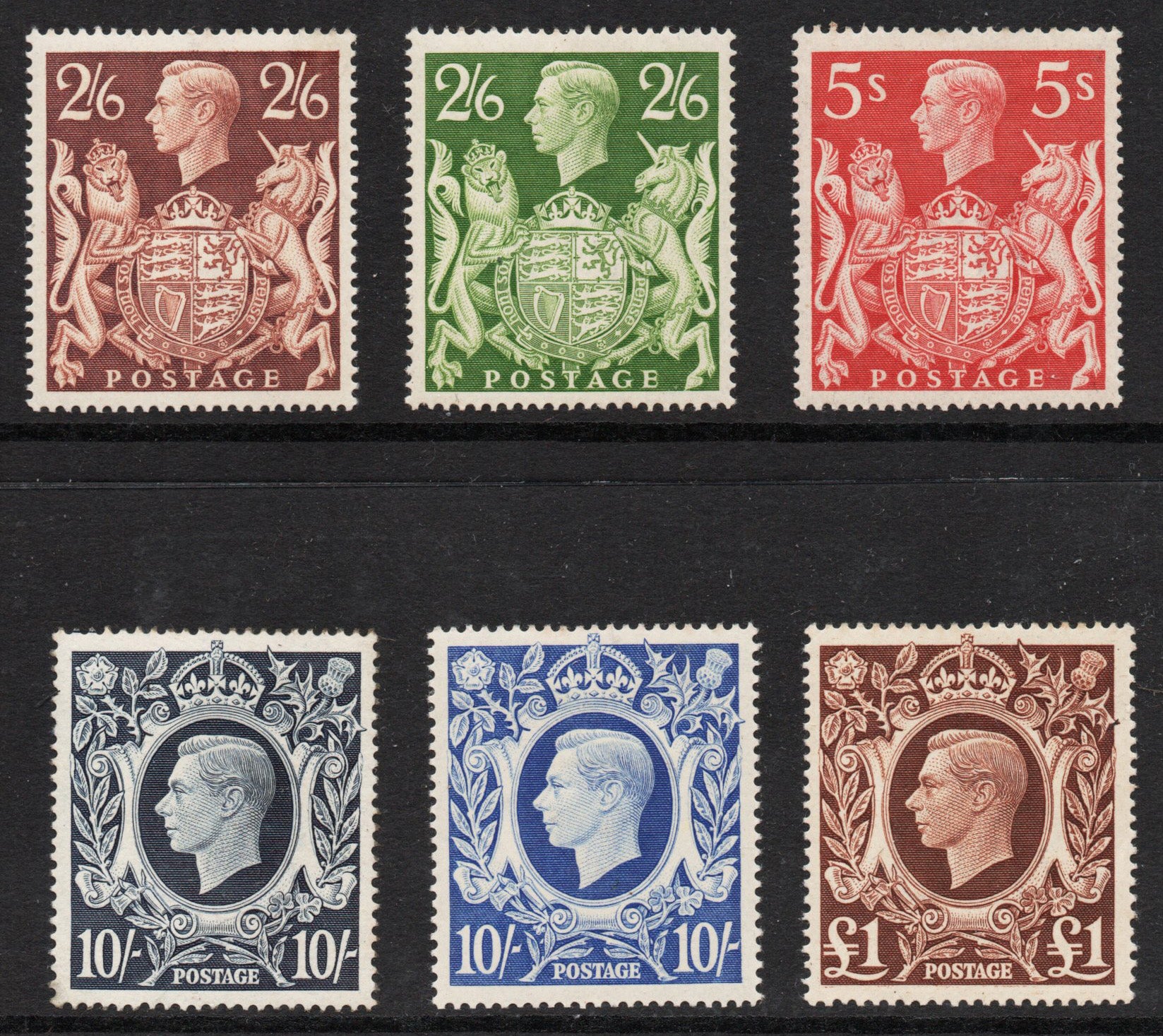 1936-48 GB KGVI SG476-78c Set Very Lightly Mounted Mint