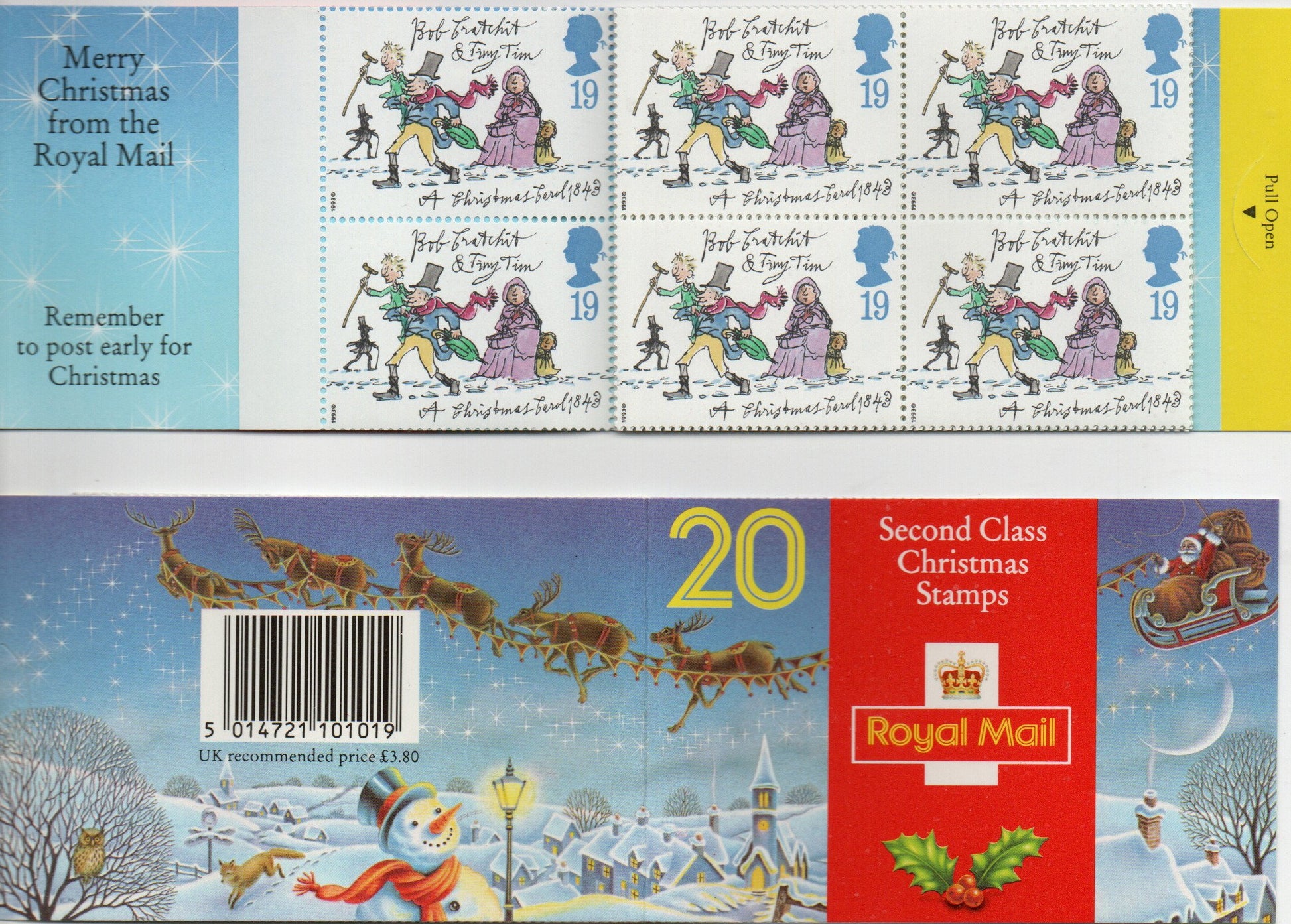 GB Xmas 1993 Booklet 20 x 19p LX5 Mint