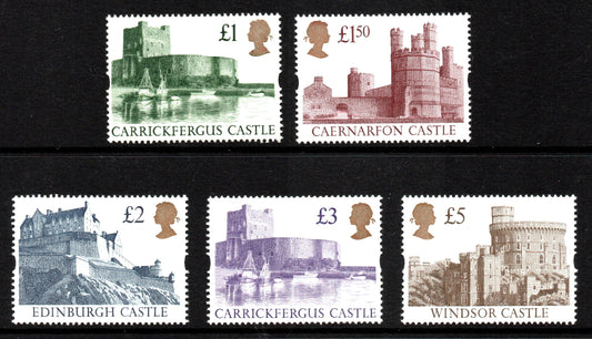 GB QEII 1992 Gold Head Castles (Harrisons) SG1611-1614 Full Set U/M