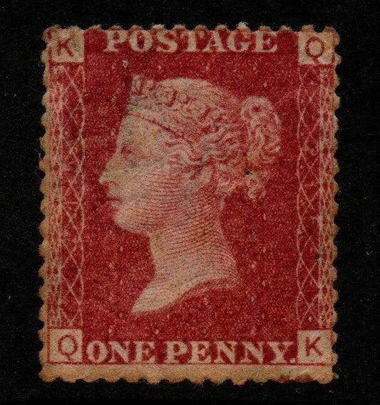 GB QV SG43/44 1d Red Plate 215 Q-K Unmounted Mint but seen better days 