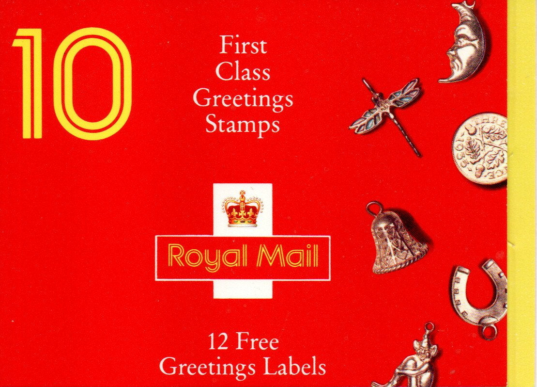 Booklet - Great Britain 1991 Greeting Stamps with Labels 10 x 1st Class U/M MNH SG KX2