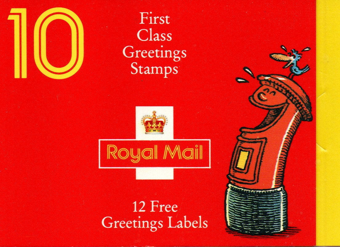 Booklet - Great Britain 1991 Greeting Stamps with Labels 10 x 1st Class U/M MNH SG KX3 CYLINDER