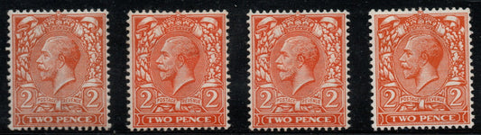 GB c1913 KGV SG367, 368, 369 & 370 All U/M