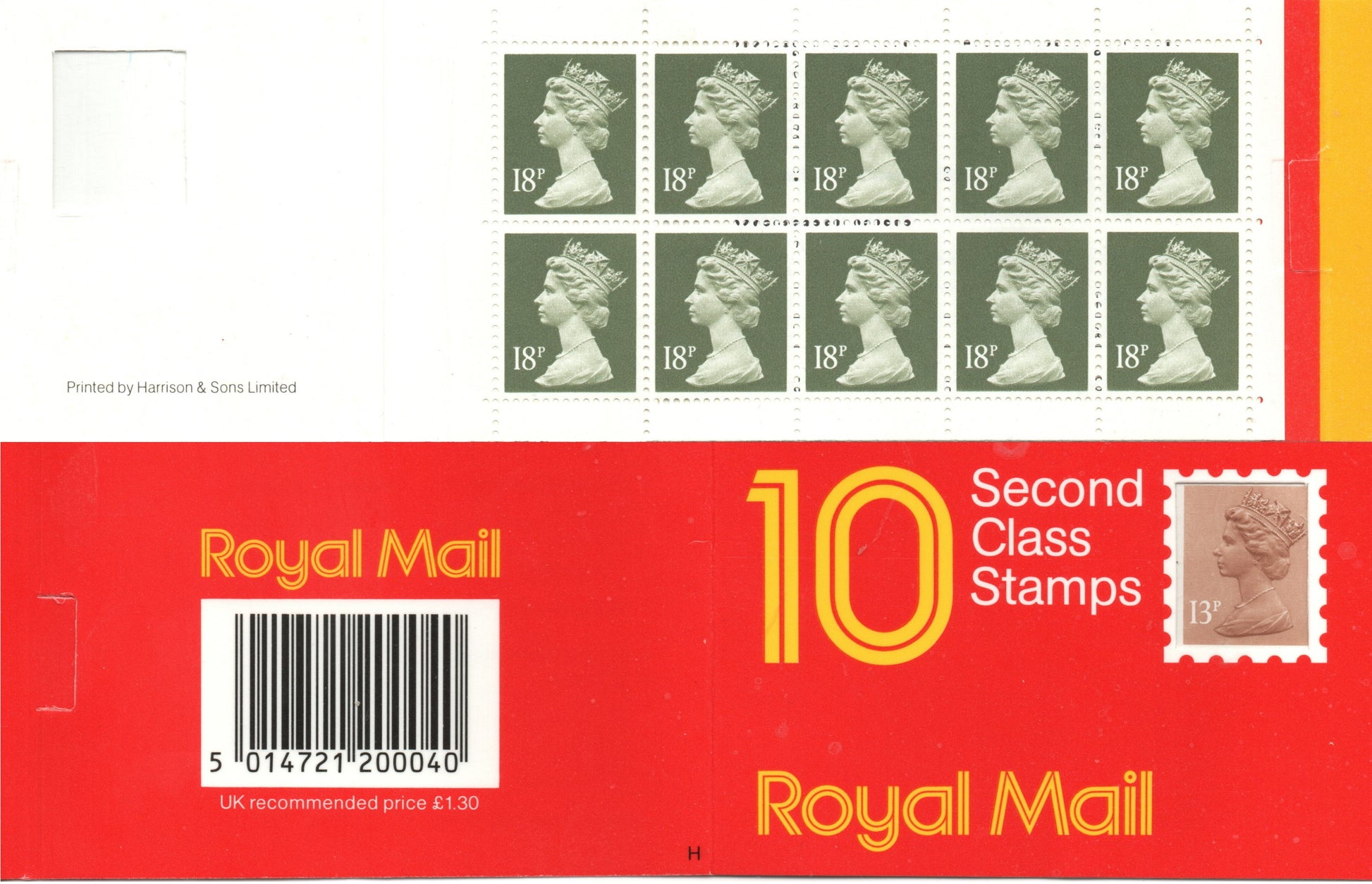 Booklet -1987 Great Britain &nbsp;10 x 1st Class (18p at the time) U/M MNH SG GO1