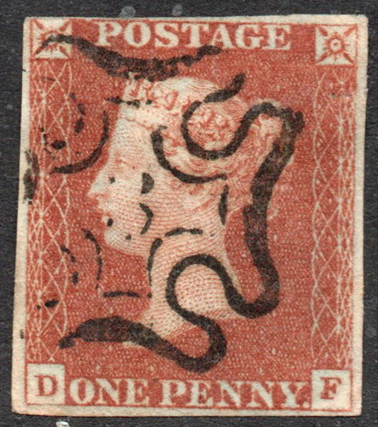 GB QV 1841 1d Red SG8m with No 3 in Maltese Cross
(D - F)