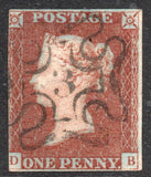 GB QV 1841 1d Red SG8m with No 3 in Maltese Cross (D - B) (LPS115)